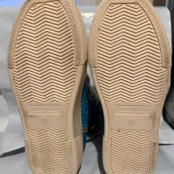 CRISTIAN ZEROTRE CALIPSO -300 BLUE NAPOLI LEATHER WOMEN High-Top Sneakers - Picture 8 of 9